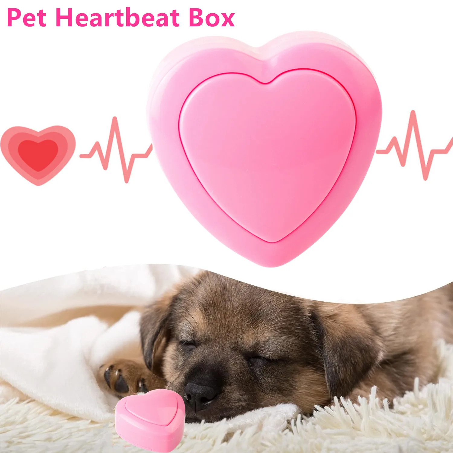 Heartbeat Pet Toy Simulated Heartbeat Puppy Behavioral Training Toy Relief Aid Snuggle Heartbeat Box Sleep Toy Accessories