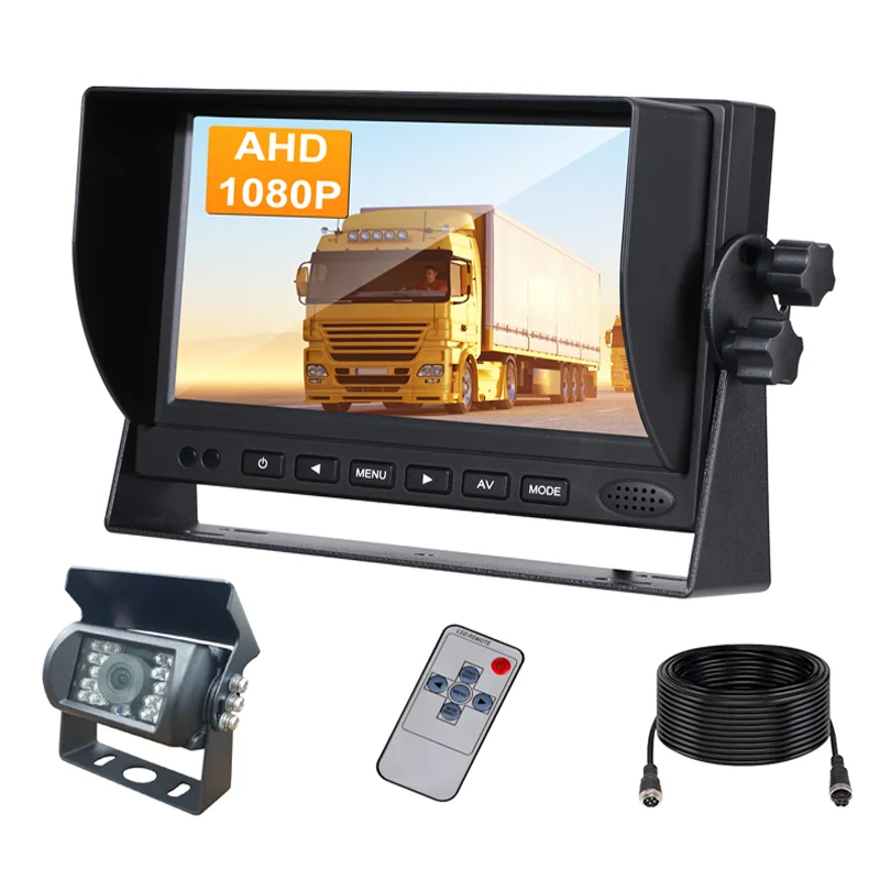 Комплект камеры заднего вида с ЖК-монитором 1080P 7IN 170 ° Широкоугольный, 18 ИК ночного видения, водонепроницаемость IP69 для каравана, дома на колесах