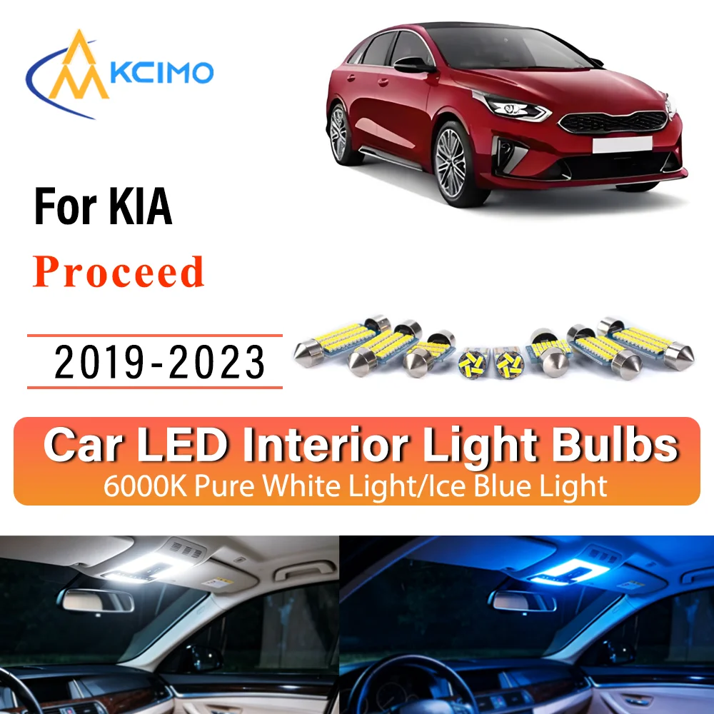 Two Colors Light Bulb Suitable For KIA Proceed 2019-2023 Premium Bright Interior Reading Easy Install Interior Error-Free Lights