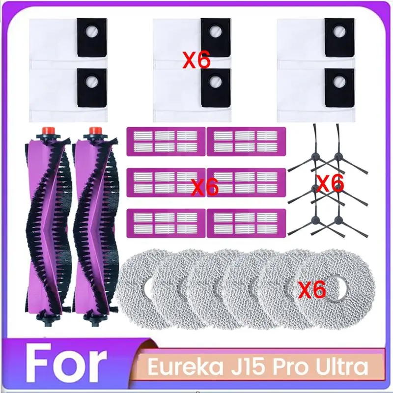 

A20M 26PCS Foreureka J15 Pro Ultra Accessories Kit Brush Hepa Filter Mop Cloth Dust Bag Parts