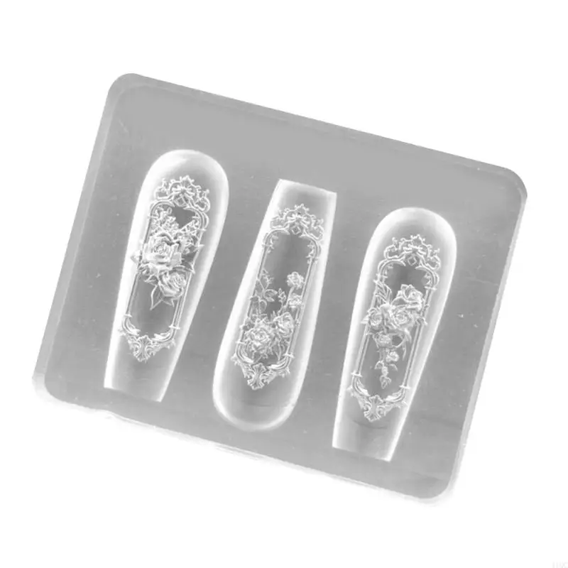 2025 جديد أنيق سيليكون مسمار الفن العفن روز نافذة نحت قوالب لعشاق الأظافر #4