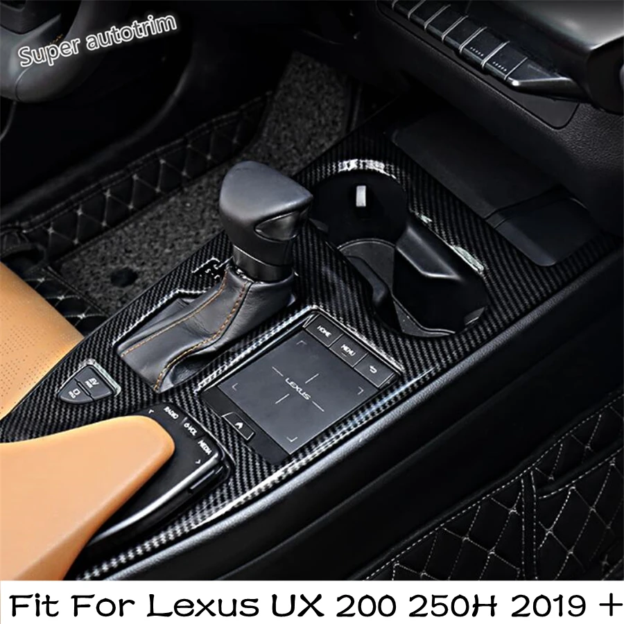 

For Lexus UX 200 250H 2019 - 2024 Central Control Gear Shift Panel Water Cup Frame Cover Trim Carbon Fiber Accessories Interior