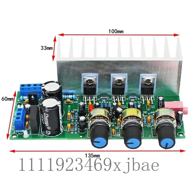 2.1 Three‑Channel Heavy Subwoofer Amplifier Board, HiFi Class DIY High‑Fidelity Unit for Computer Speaker Refitting