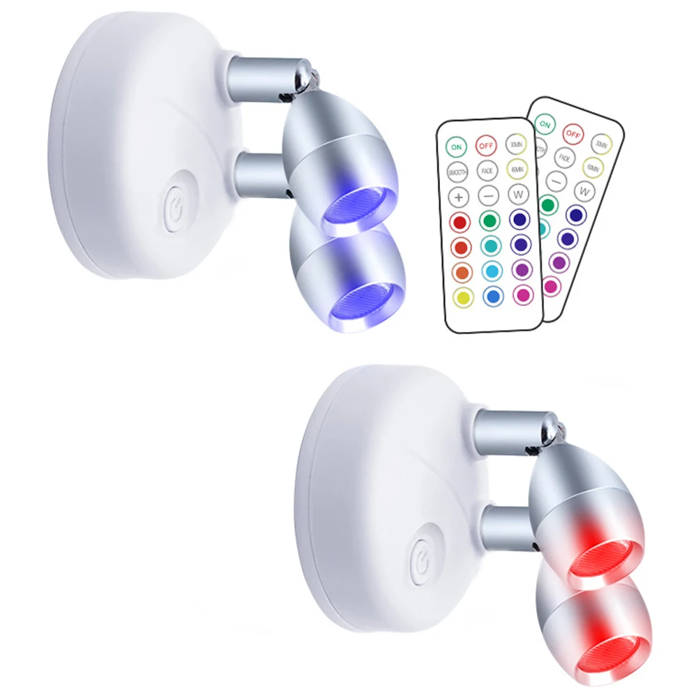 Lampa ścienna LED 13 kolorów, żywotność do 20000 godzin, pilot RGB z pudełkiem do sypialni, na stolik nocny, do salonu, do szafy.
