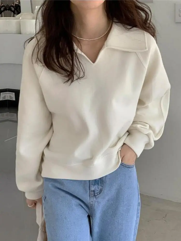 

Осень-зима, женская однотонная хлопковая футболка с длинными рукавами, корейская версия, модный универсальный короткий пуловер, топы, повседневные простые модные