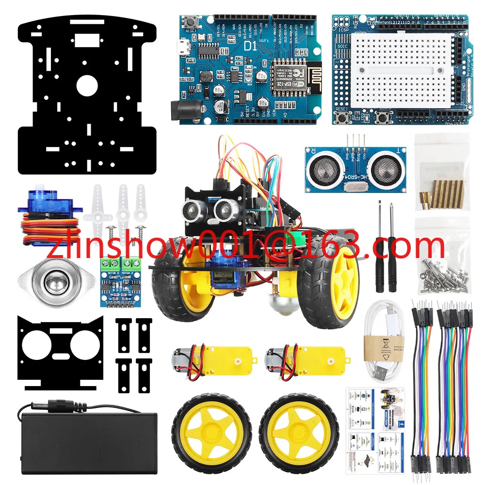 Picture 6: Compatible with Arduino Smart Car Robot Kit Obstacle Avoidance Wireless Remote Control ESP8266 D1 WIFI Car