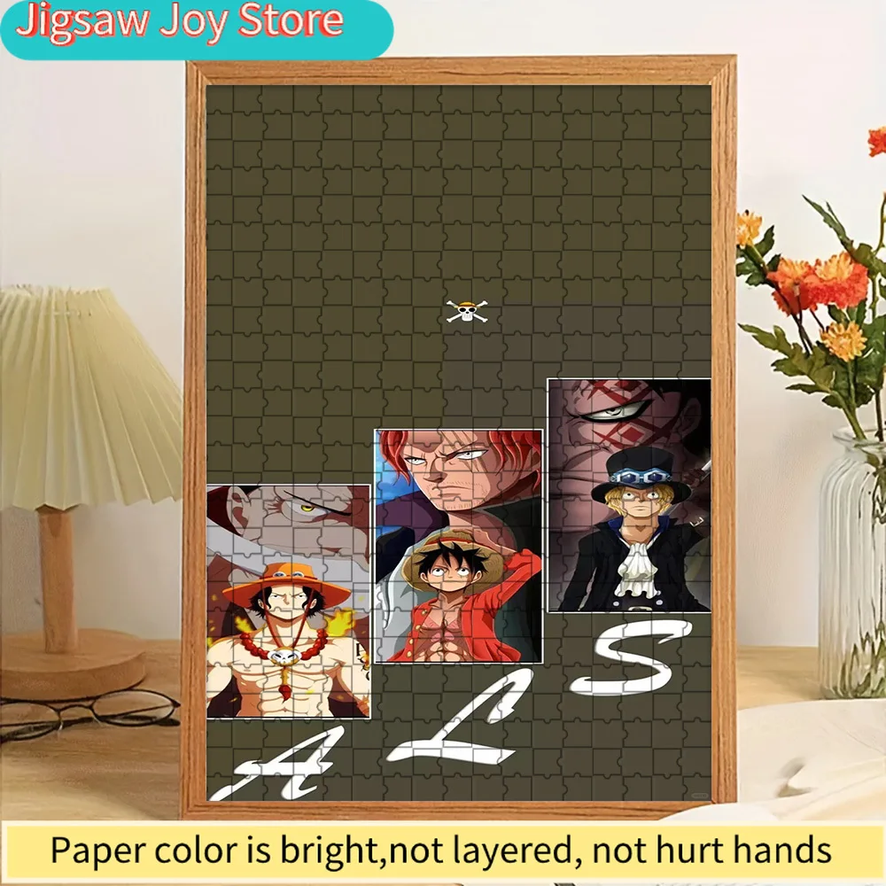 

Anime One Piece Luffy Ace Sabo Revolutionary Brothers Portrait Paper Puzzle, Premium High Definition Vivid Print, Smooth Burr-Fr