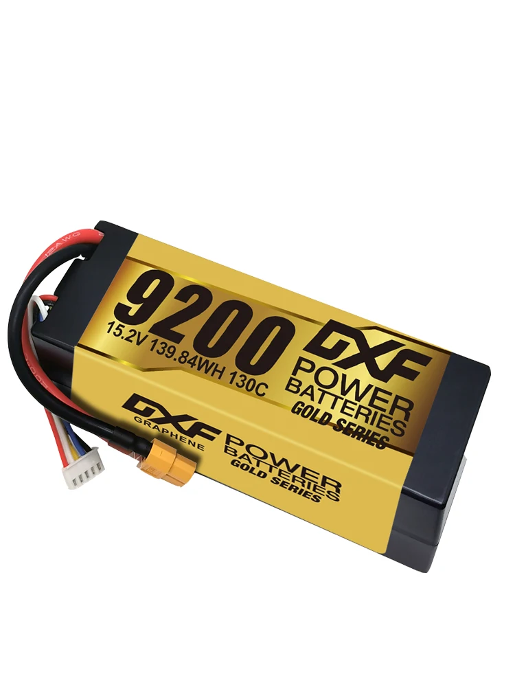 DXF Graphene Lipo 4S 9200mAh 130C 15.2V Batterij Gouden Versie Racing Serie Hardcase voor RC Auto Truck Evader BX Truggy 1/8 Buggy - afbeelding 2