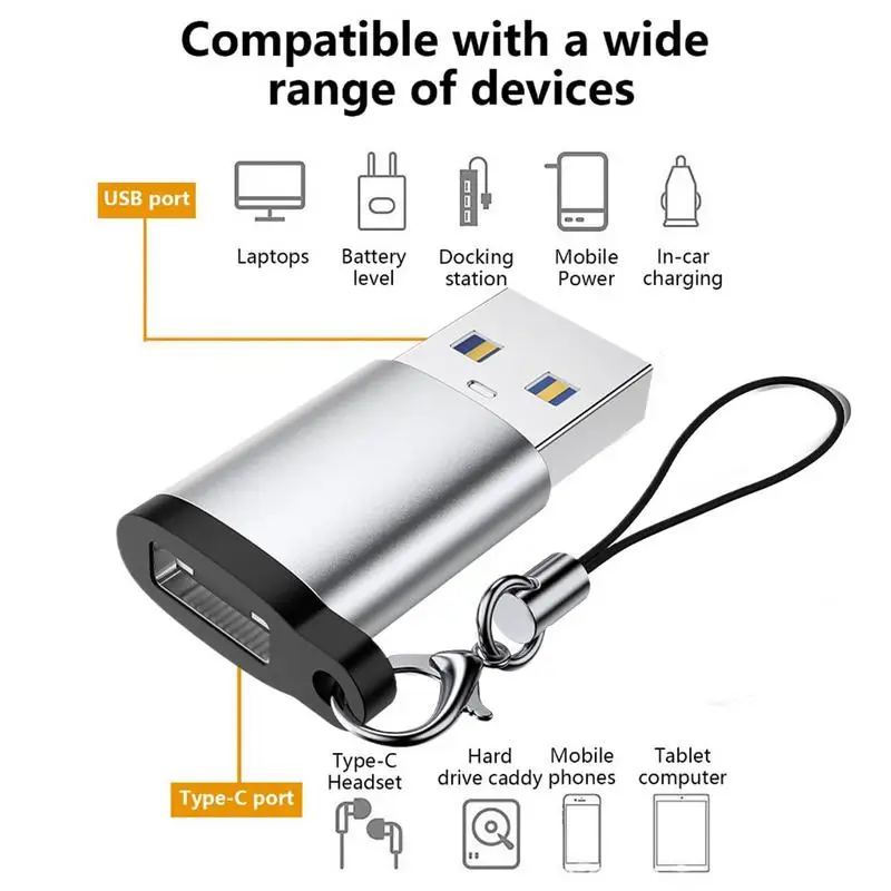 USB-адаптер типа C, разъем USB 3.0, высокоскоростной разъем для передачи данных «папа-мама» типа C для мобильных телефонов, ноутбуков