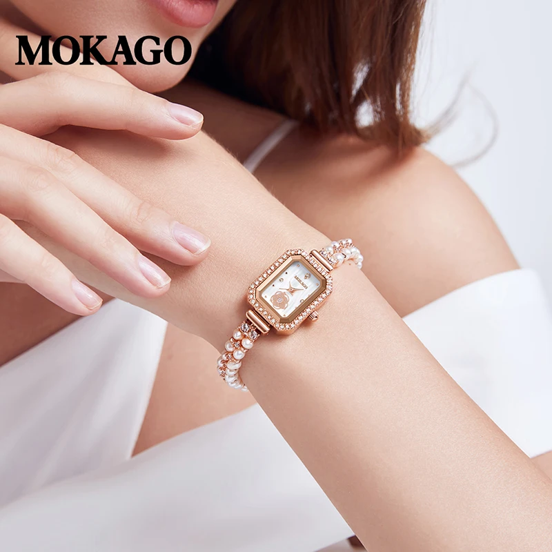 Women Watches Simulated Pearl Luxury Fashion Elegant Wrist Band Bracelet Jewelry Gifts Lady crystal Watches Universal Charms