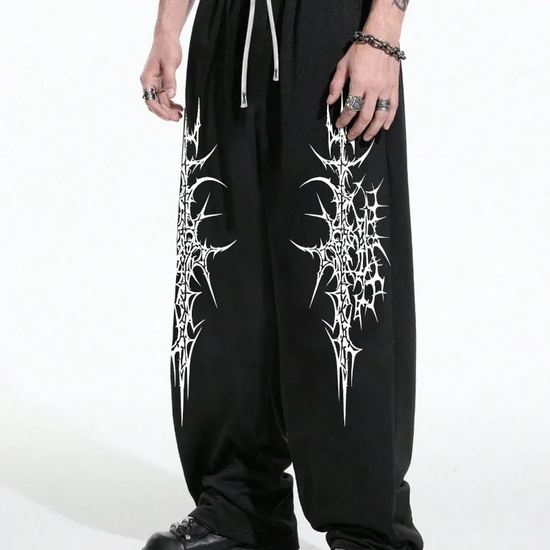 

Spring and Autumn Winter New Gothic Dark Style Men's and Women's Casual Slow Running Sports Pants