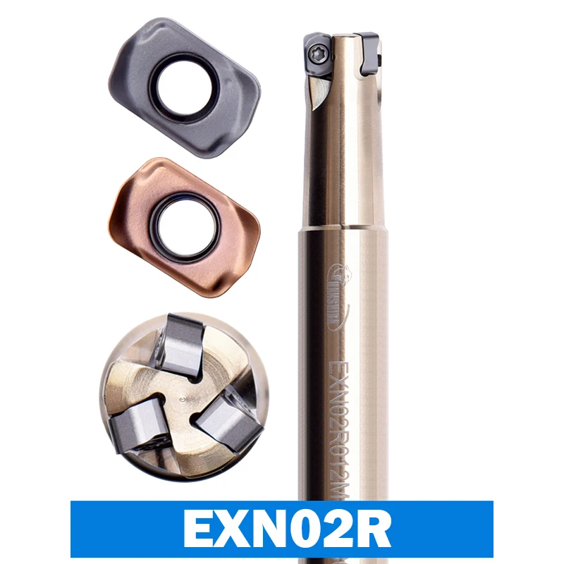 EXN02R 小径高速送り高効率粗加工両面フライスカッターバー LNMU0202 両面フライスインサート