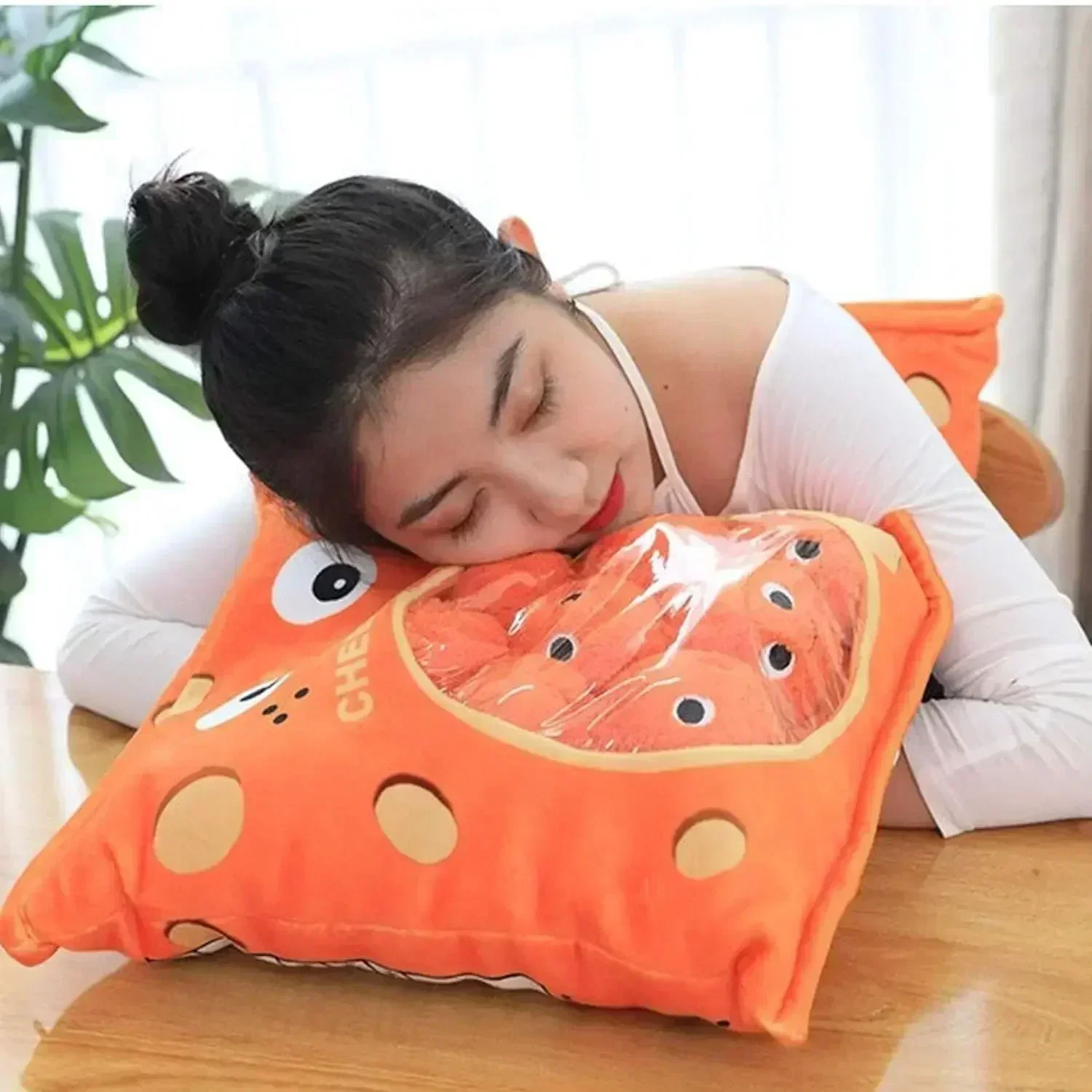 Kawaii Snack Pillow Cushion Stuffed Some Plush Doll Balls,Creative Plush Throw Pillow,Suitable for Giving As Gift To Your Child