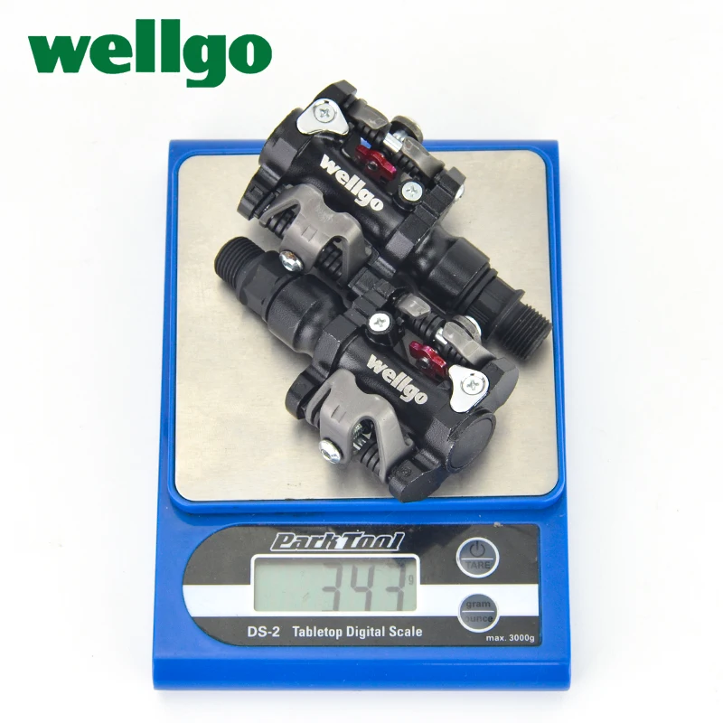 Wellgo WAM-M919 Aluminum Clipless Dual Sided MTB Bike Ball Bearing Pedals for Shimano SPD with 98A Cleats Bicycle Cycling Parts