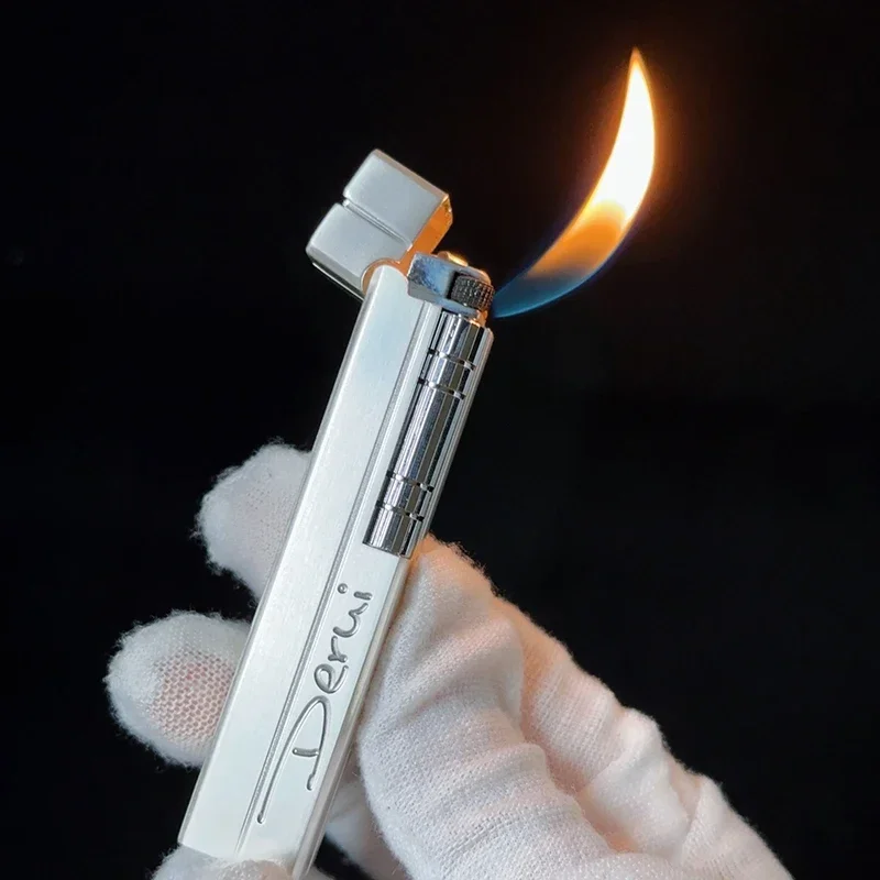 

Retro Grinding Wheel Gas Lighter Creative Personality Side-sliding Lighter Open Flame High-end Men's Gift Smoking Accessories