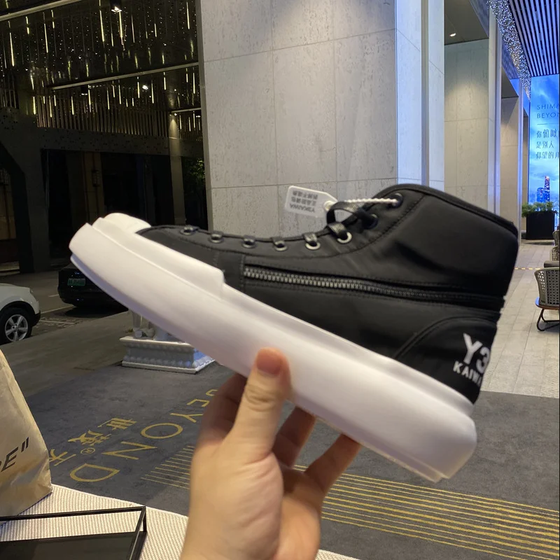 أحذية قماشية سميكة ذات نعل سميك، أحذية رجالية عالية الجودة، أحذية مشي رياضية صيفية قابلة للتنفس باللون الأسود #2