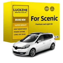 Canbus Led Interior Light Kit For Renault Scenic 2 3 4 2003-2017 2018 2019 2020 LED Reading Dome Map License Plate Lamp Bulbs