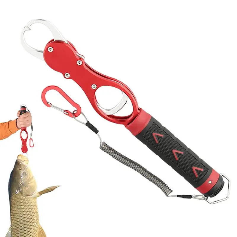 

Portable Fish Control Grip Fish Lip Pliers Fish Grabber With Scale Aluminum Alloy Lure Fish Control Pliers For Fishing Accessory