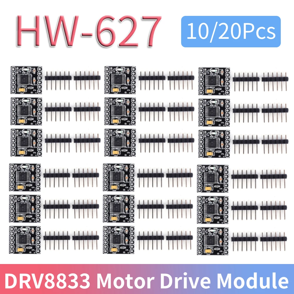 

10/20 шт. Драйвер для двигателя постоянного тока HW-627, 1.5A, одноканальный H-мост, с хорошим теплоотводом, бесшумный, плата контроллера шагового двигателя