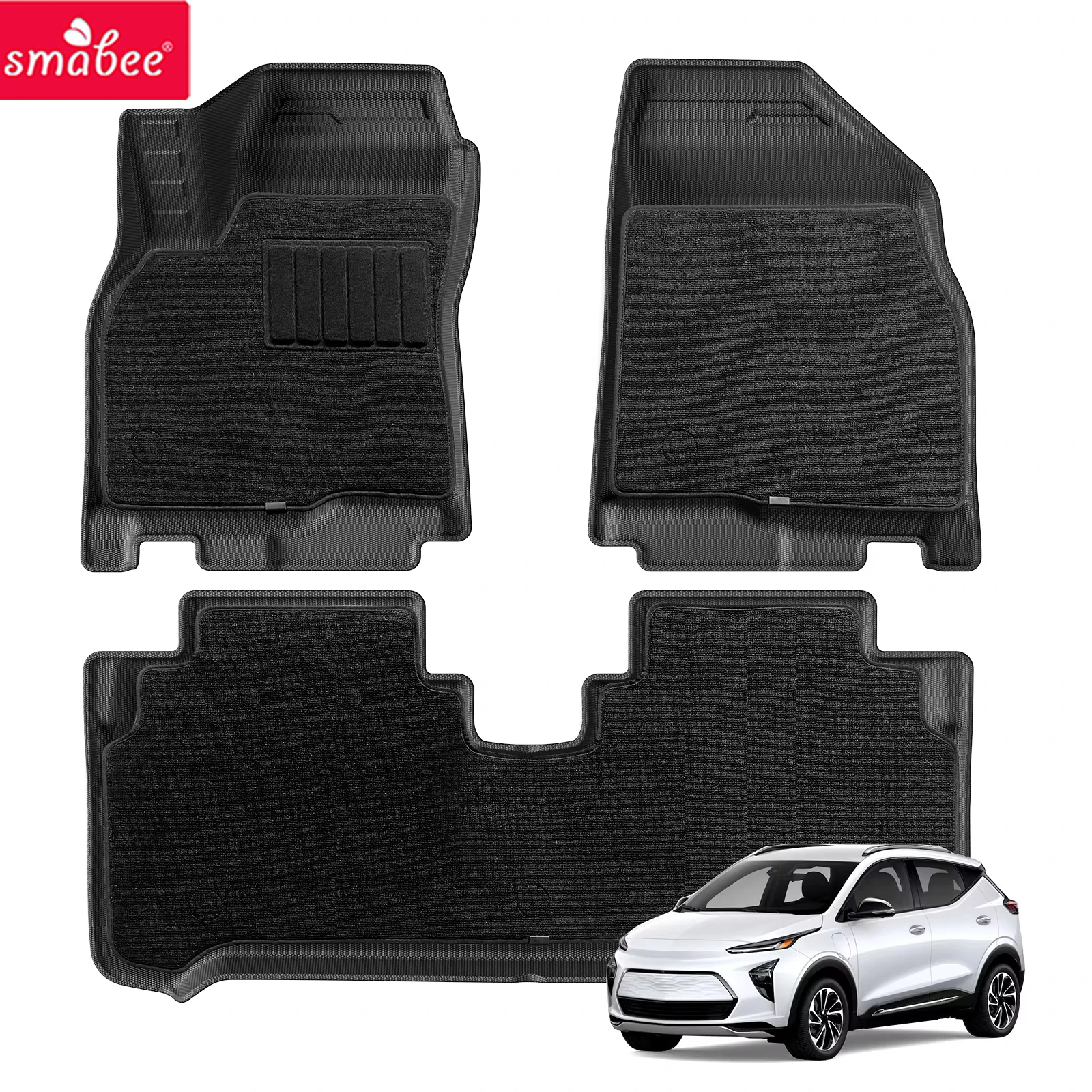 Tapetes de Carro 3D TPE e Forro de Porta-Malas Smabee para Chevrolet Chevy Bolt EUV 2022 2023 2024 (Lado Esquerdo)