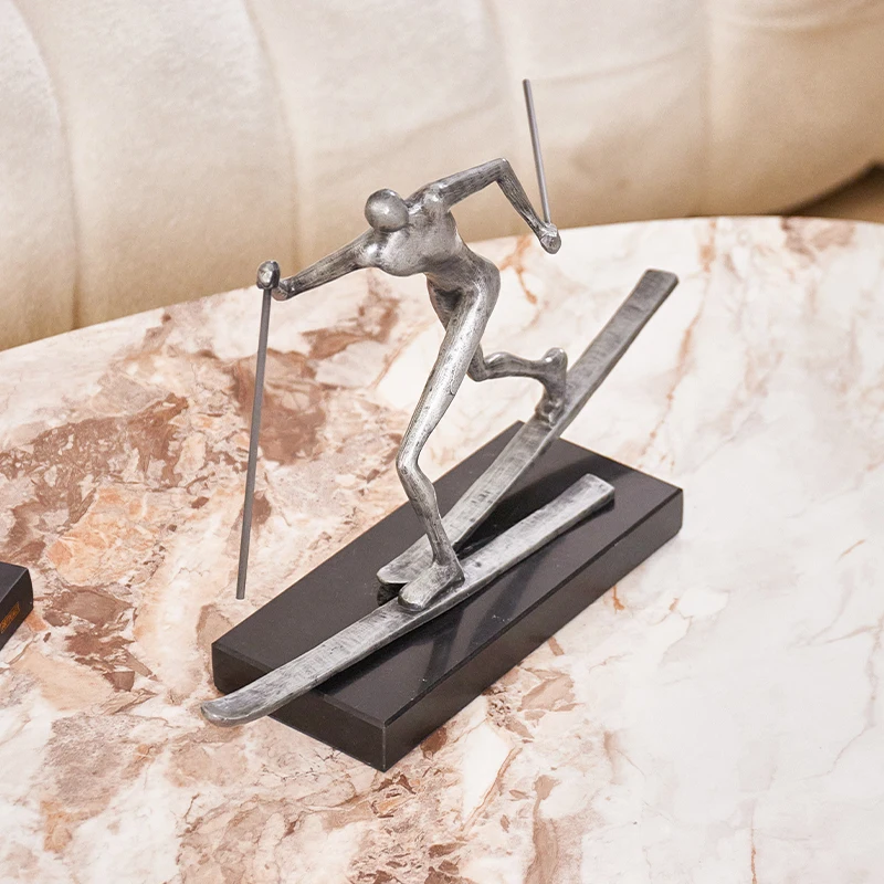Home Decoration Skating Man Desktop Sculpture Home Decoration Accessories For Living room view 3