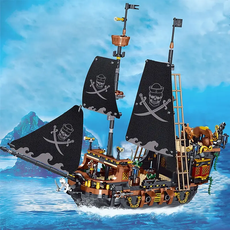 1328pcs/set Pirate Ship Building Blocks Sailing Storm Ship MOC Model Bricks Kits Creative Desktop ornaments kids Gift DIY Toys