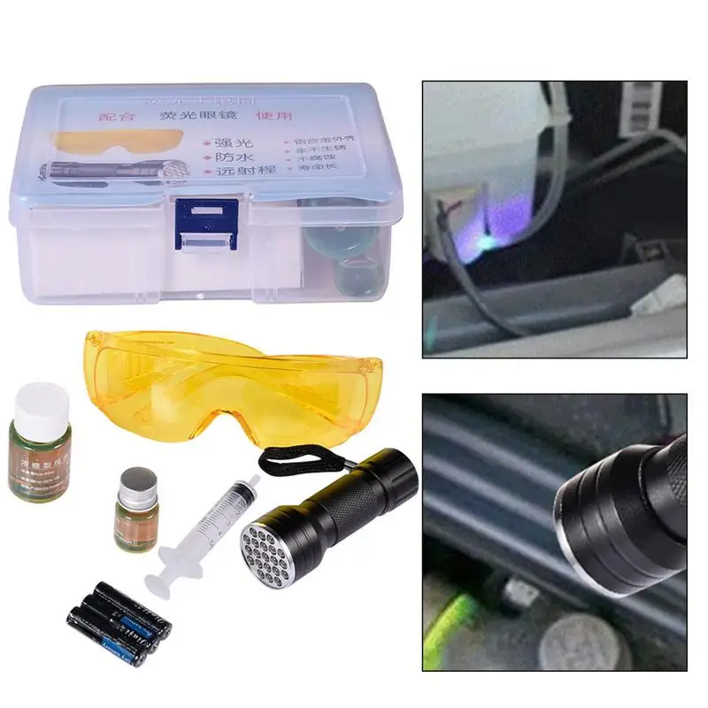 

Automobile Fluorescent Leak Detection Tool Auto Air Conditioning Repair Tool R134a Refrigerant Gas A/C Leak Test Detector UV Dye