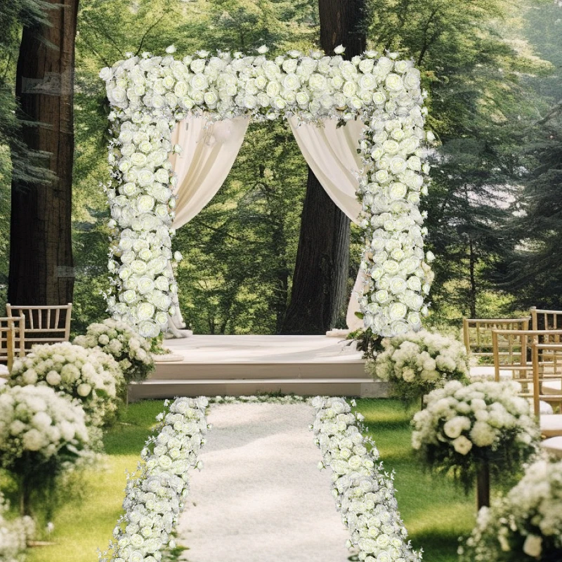 

Искусственная имитация розы, арка, свадебное украшение, свадебная цветочная композиция, Т-образный стол, дорожное руководство, декоративная цветочная композиция