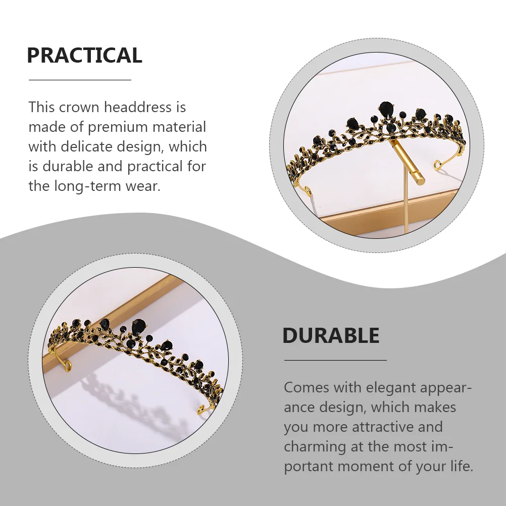 1 قطعة تاج العروس رائعة الباروك نمط الزفاف تيارا الشعر ديكور غطاء الرأس الزفاف فستان الزفاف الساحرة تاج #3