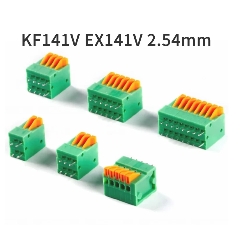 (10 Pieces) KF141V EX141V 2.54 - 2P ~ 12P Spring-loaded PCB Connector Terminal Block 150V 2A 2.54mm Pitch