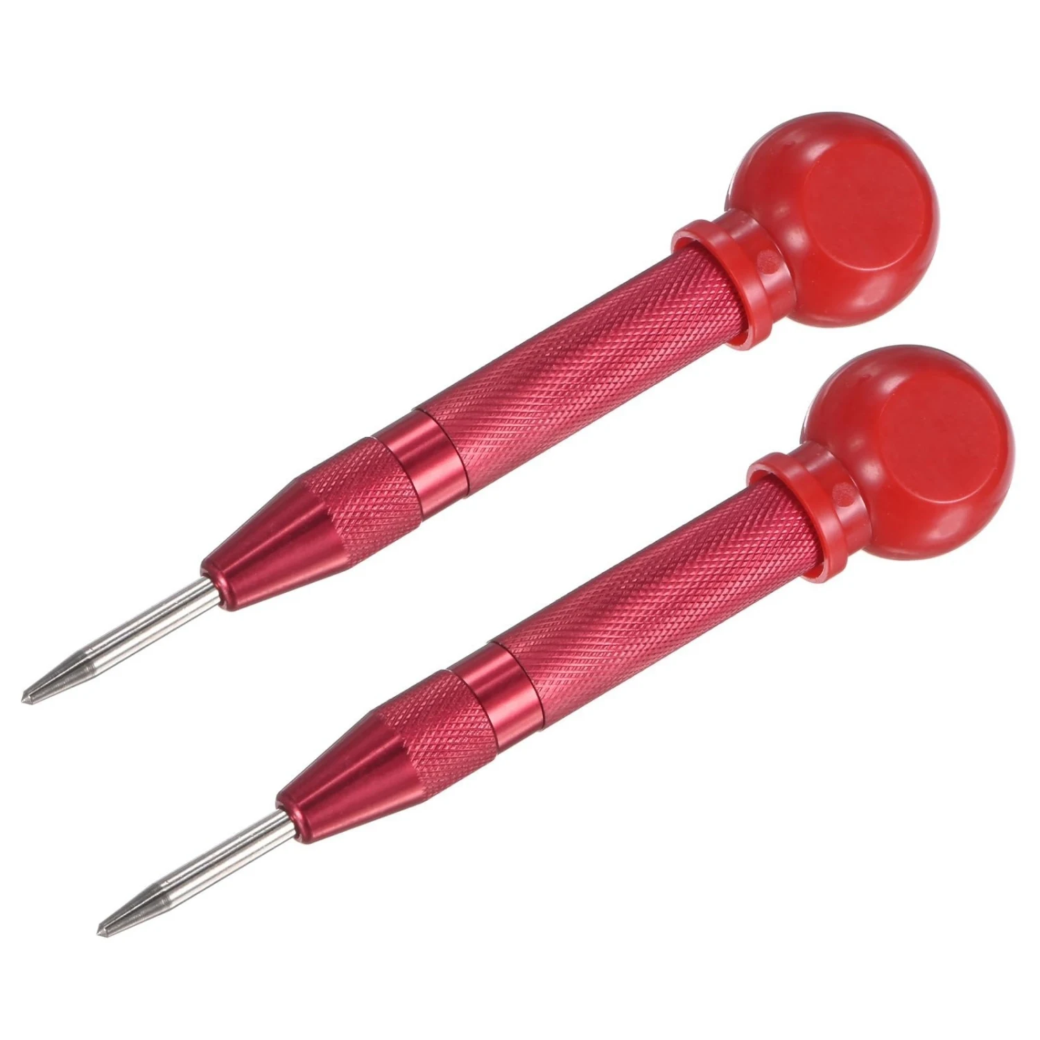 2PCS Automatic Center Punch HSS Spring Loaded Nail Punch with Palm Cushion Cap Adjustable Impact Punch Window Breaker Tool