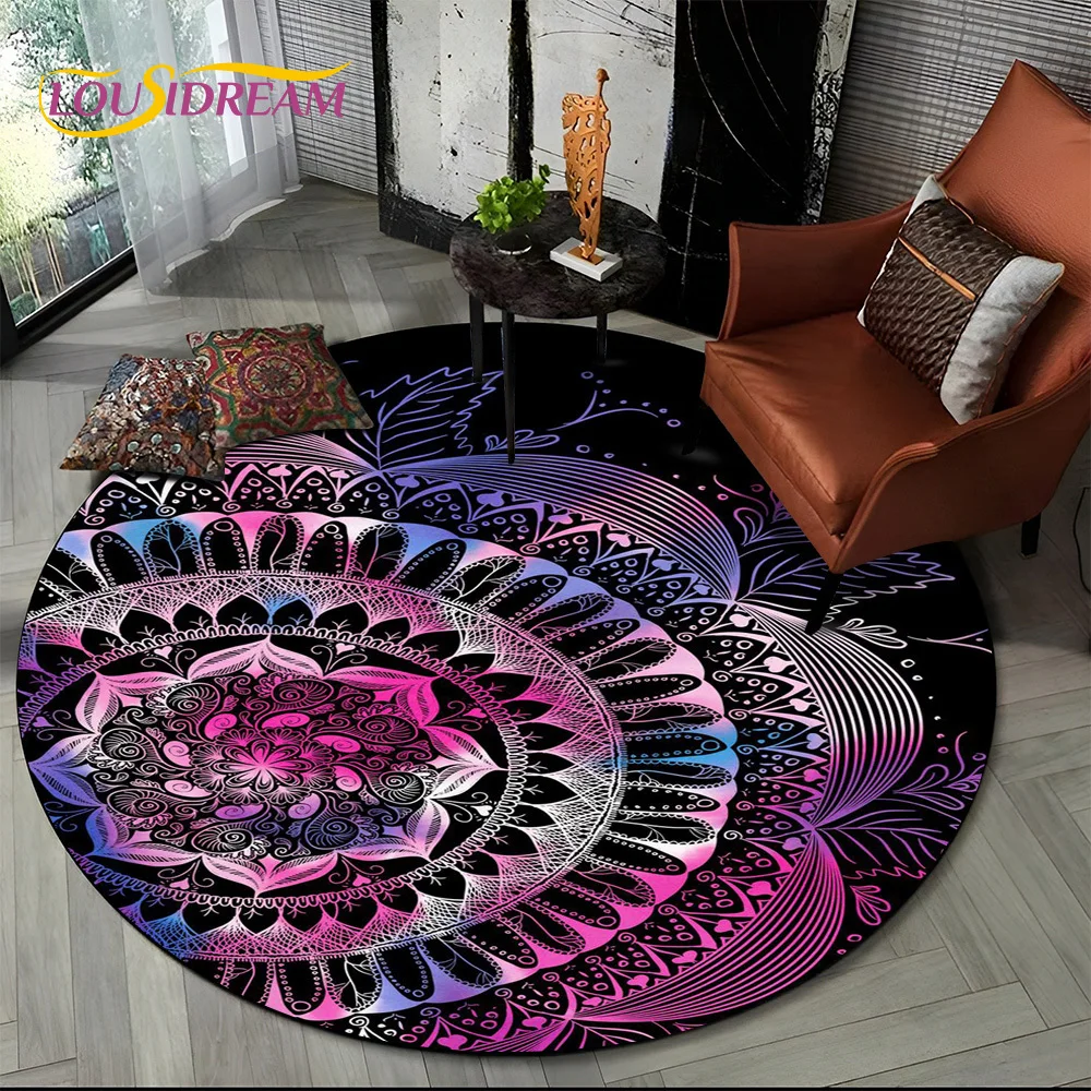 3D Mandala Meditation nature Spirit Yoga Bohemia  Round Carpet Rug for Living Room Bedroom Child Decor,Pet Area Rug Non-slip Mat