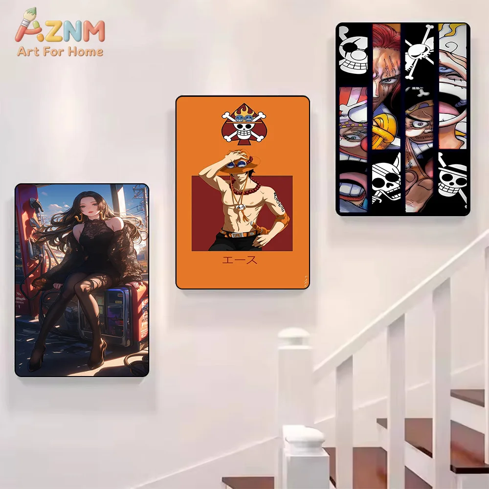 AZNM One Piece Anime Canvas Wall Art Boa Hancock Portgas D Ace Shanks Dracule Mihawk Roronoa Zoro Crocodile Monkey D Luffy HD Pr view 5