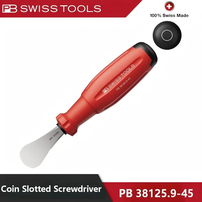 PB SWISS TOOLS PB 38125.9-45 154mm Coin Slotted Driver Swiss Grip EVO High Hardness For Electronics Machinery