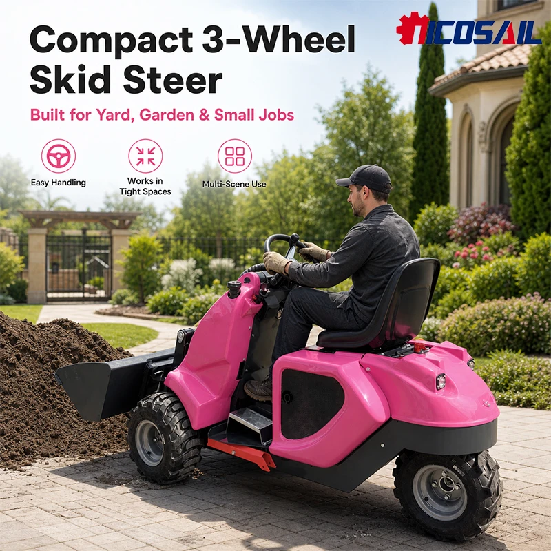 3 Wheel Compact Loader with Bucket for Farm Garden Nursery Construction Dealer Supply view 2