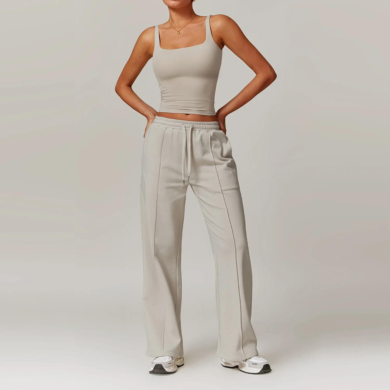 Winter Sportswear 2 Pieces Yoga Sets Gym Clothes Yoga Tracksuits For Women Long Sleeve Sports Tops + Fitness Straight Pants Sets