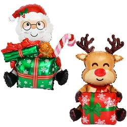 Christmas Santa Claus Deer Foil Balloon Standing Xmas Tree Balloon Christmas Decoration Navidad Air Globos 2025 Balloons Decor