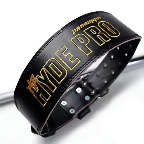 Imagen 2 del producto Cinturón de cuero para levantamiento de pesas, cinturón de entrenamiento físico, Protector Lumbar, sentadillas, peso muerto, culturismo, gimnasio, soporte para espalda