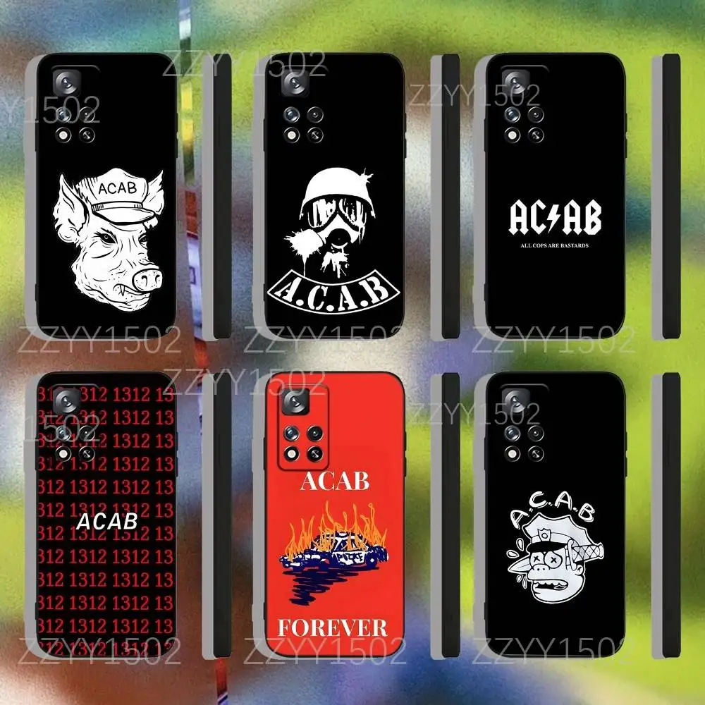 

All Cops Are Bastards ACAB 1312 Phone Case For Samsung S25,S24,Ultra,S20,S30,Plus,S22,S23,Ultra,Plus,5G Black Silicone Soft