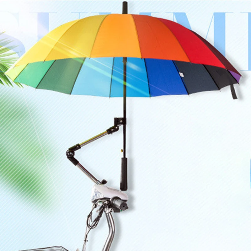 Wheelchair Bicycle Pram Swivel Umbrella Connector Stroller Holder Any Angle Stainless Steel Umbrella Holder Rain Gear Tool