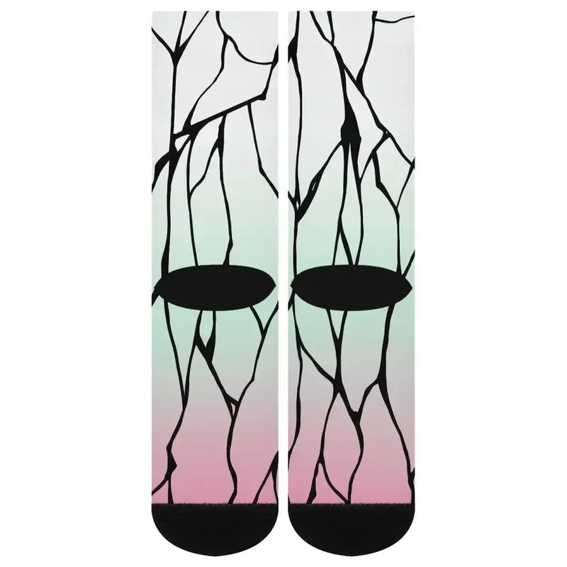 Y2K Shinobu kochou butterfly stockings women cosplay K-kimetsu no Yaiba anime soft casual outdoor socks anti sweat pattern SoC