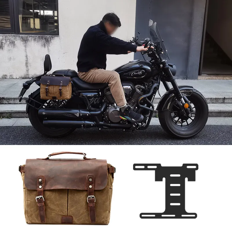 【Premium】For Benda Chinchilla 500 450 side bag modification accessories rear seat motorcycle vintage cowhide hanging bag