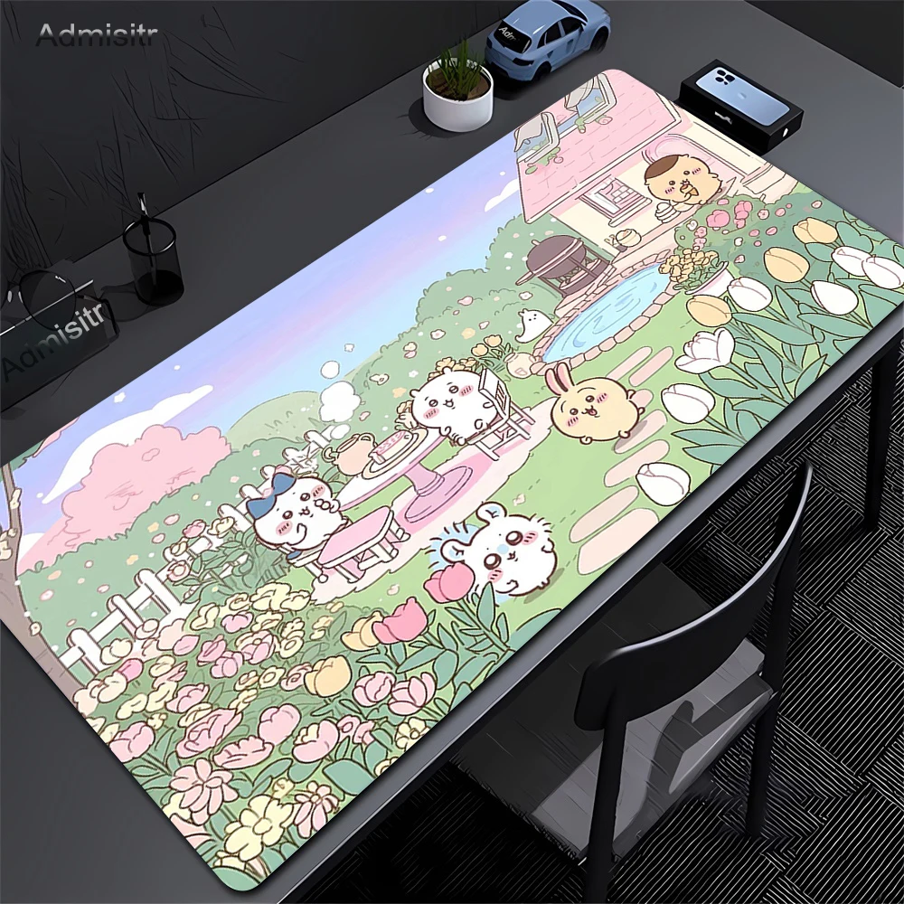 Item de venda quente chiikawa anime mouse pad computador grande jogo mousepad teclado portátil almofadas acessórios para jogos tapetes de mesa 900x400
