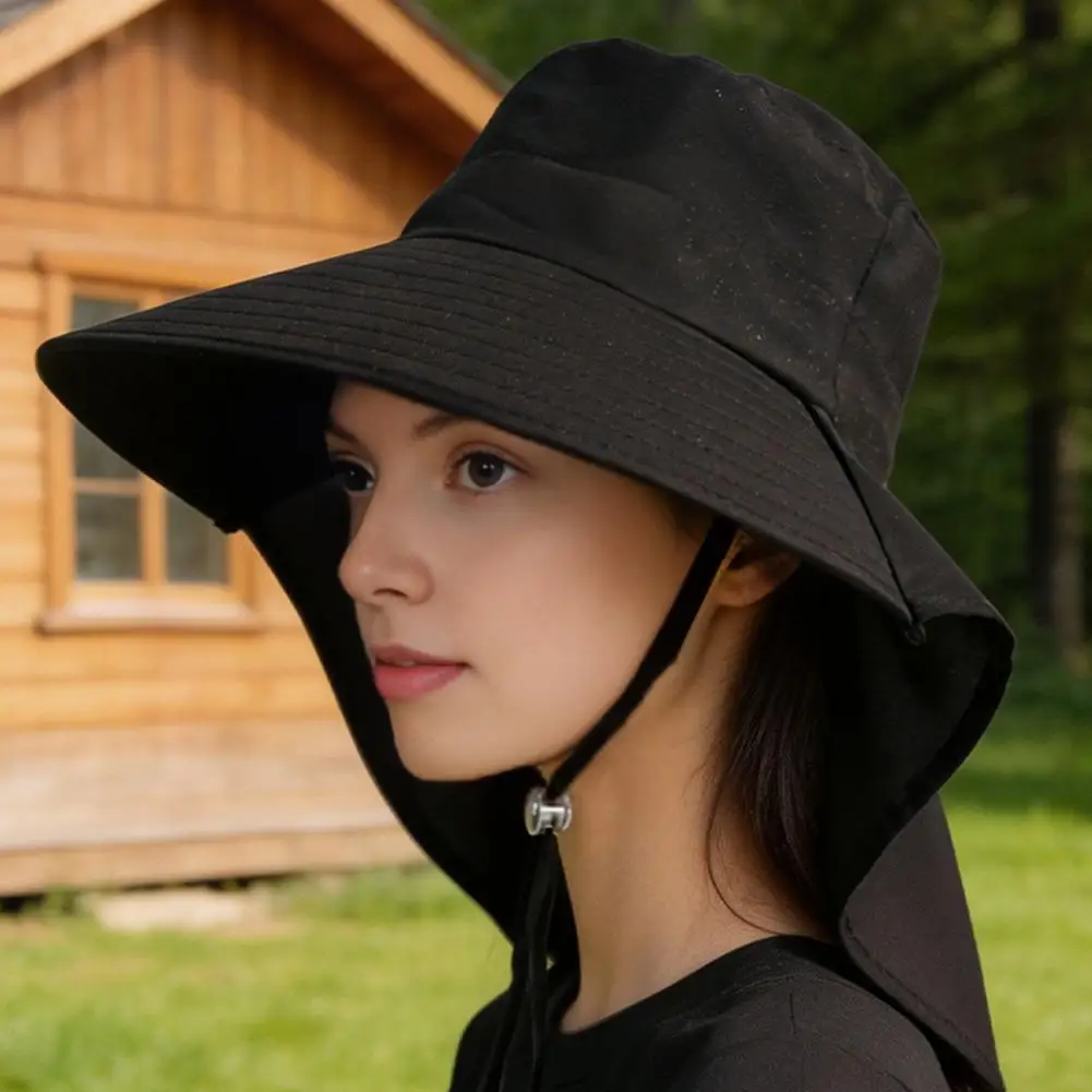 Breathable Uv Protection Hat Women Sun Hat with Neck Flap Wide Brim Packable Beach Hat Uv Protection Travel for Hiking Commuting