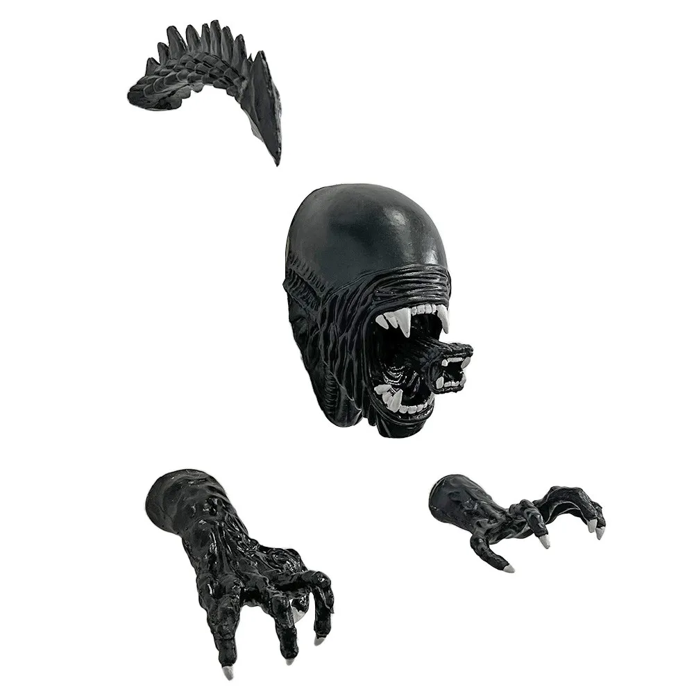 4pcs 2024 New Giant Xenomorph Head Xenomoprh Wall Art Alien Xenomoprh Xenomorph Mask Facehugger Mask Towel Rack Hooks