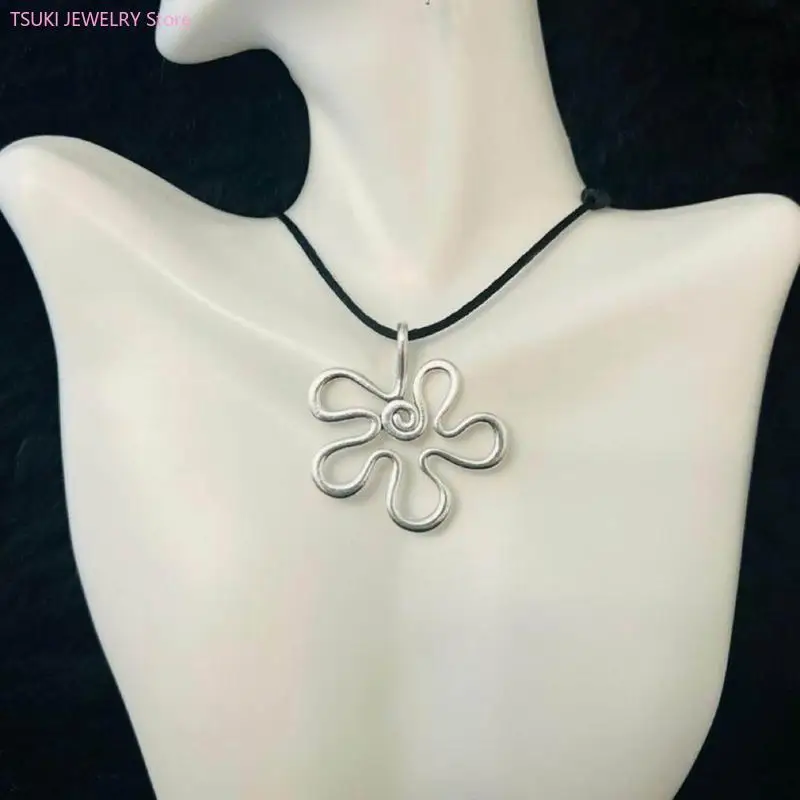 62KE Flower Charm Pendants Abstract Flower Charm Dangle Jewelry Making Accessories