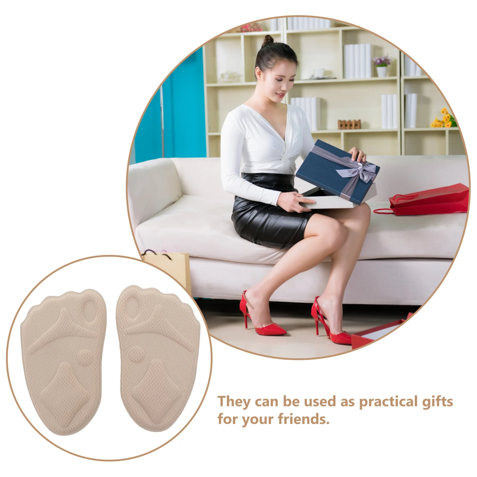 8 قطعة منصات الأمامية عالية الكعب النعال لتخفيف الآلام إدراج حذاء شبكة مريحة دعم القدم نعال تقويم العظام أدوات العناية بالقدم #4