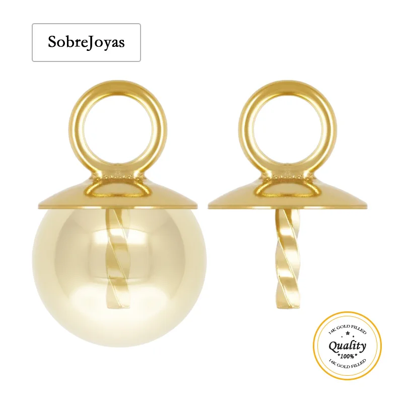 

Позолоченные чашки и капли из 14-каратного золота для изготовления ювелирных изделий из полупросверленных жемчужных бусин - скрученные капли 3 мм, 4 мм, 5 мм