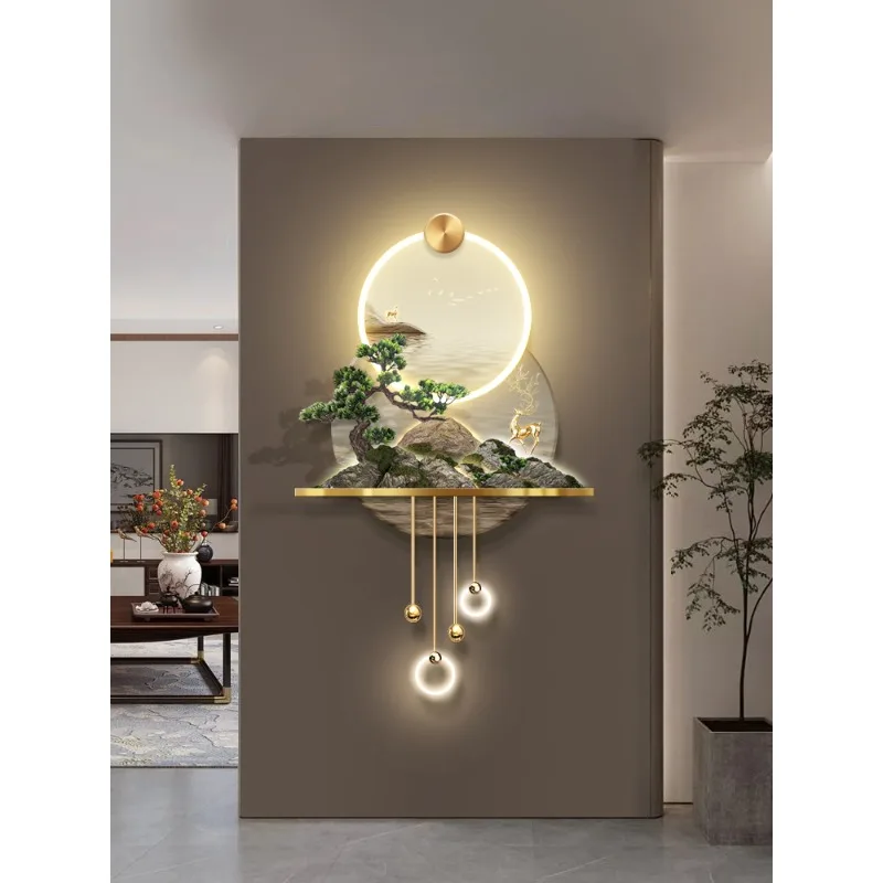 3D Luminous Decorative Painting Light Luxury Three-dimensional Relief Aisle Corridor End Led Landscape Painting