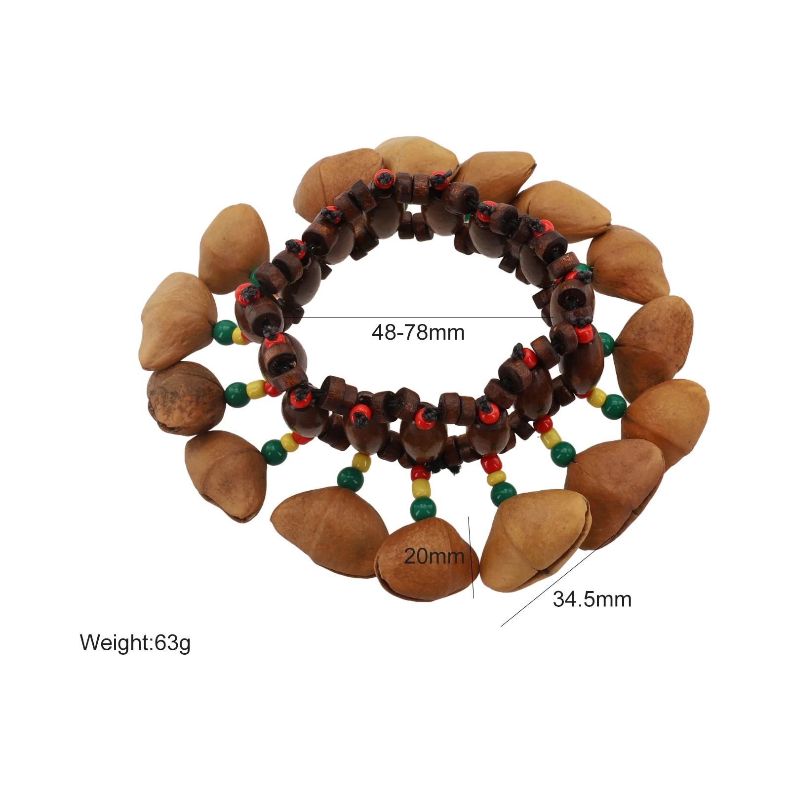 

Dora Nut Handbell Band Dia Is About 48 78mm 1.9 3.07 Inches Nuts Shell Bracelet Traditional Percussion Natural Dola Fruit Shells
